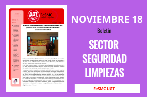 Revista | Sector de Seguridad y Limpieza FeSMC UGT | Noviembre 2018